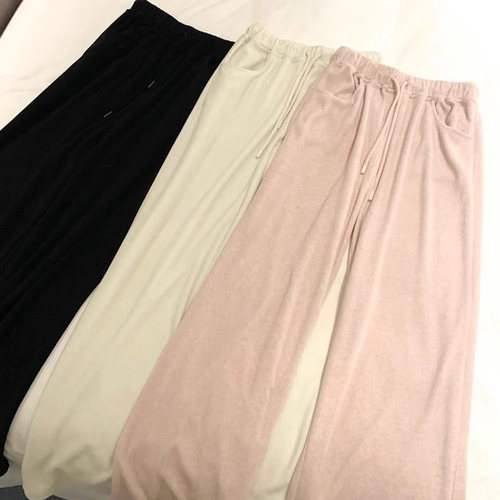 针织拖地裤子休闲裤女秋季