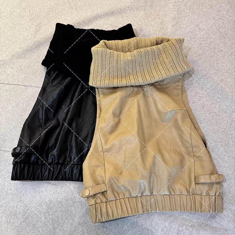 vintage中古暗黑高领无袖上衣女美式复古显瘦小众背心