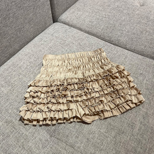 漫画千层 新款 手工蕾丝蛋糕裤 定染面料 短裙百褶裙 裙