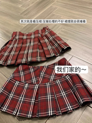 夏季韩版显瘦百褶高腰a字裙短裙