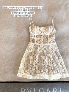 蕾丝吊带连衣裙女夏气质名媛高级感短款 收腰纯欲芭蕾风裙子