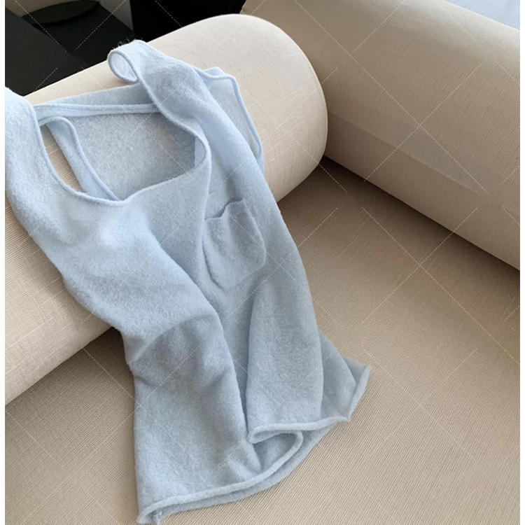羊毛薄款针织开衫女修身显瘦背心