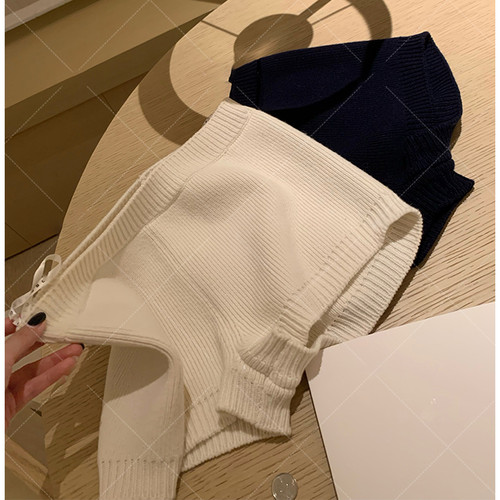 美少女长腿/100%羊毛针织短裤女