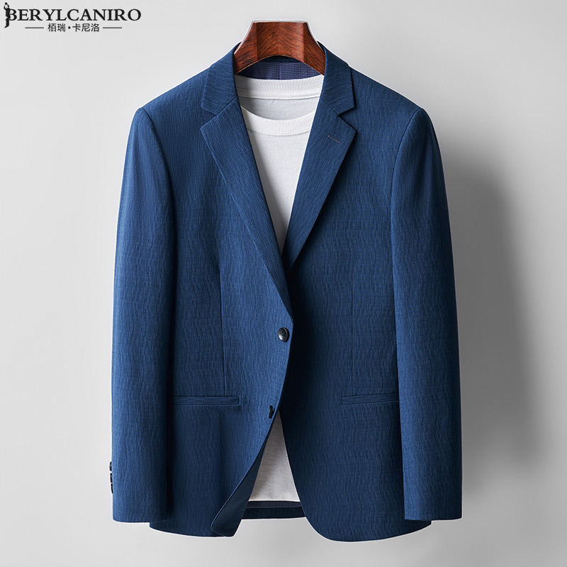休闲西装外套男士春季新款商务时尚帅气青中年潮流单件小西服上衣