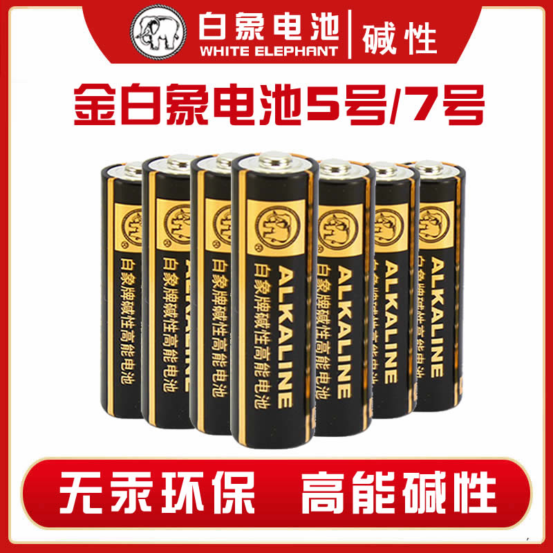 金白象电池5号电池无汞LR6碱性五号AA儿童玩具耳温枪门锁可选7号 3C数码配件 普通干电池 原图主图