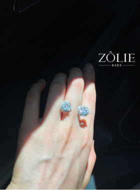 Zolie 原创小众设计 鎏金岁月 瞩目浮夸风 锆石 大宝石开口戒戒指