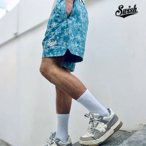 SWISH THE BALL IN蝴蝶美式牛仔短裤男宽松休闲裤高级2026新款夏