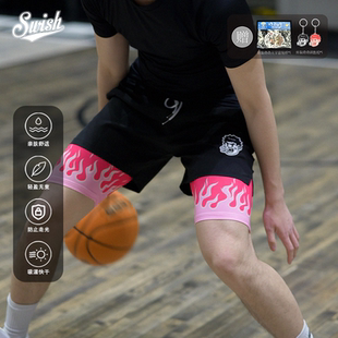 IN炸裂奇奇火苗假两件不过膝宽松篮球休闲短裤 BALL THE SWISH