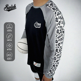 T恤透气训练美式 SWISH IN豹纹速干投篮服运动长袖 BALL 篮球 THE