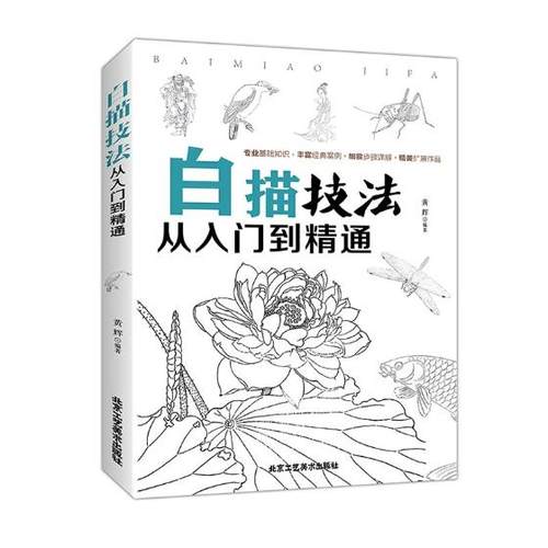 白描技法从入门到精通 正版 书籍 艺术绘画 美术教材 零基础初学者自学白描入门基础教程教材书籍 绘画技巧技法美术教材临摹