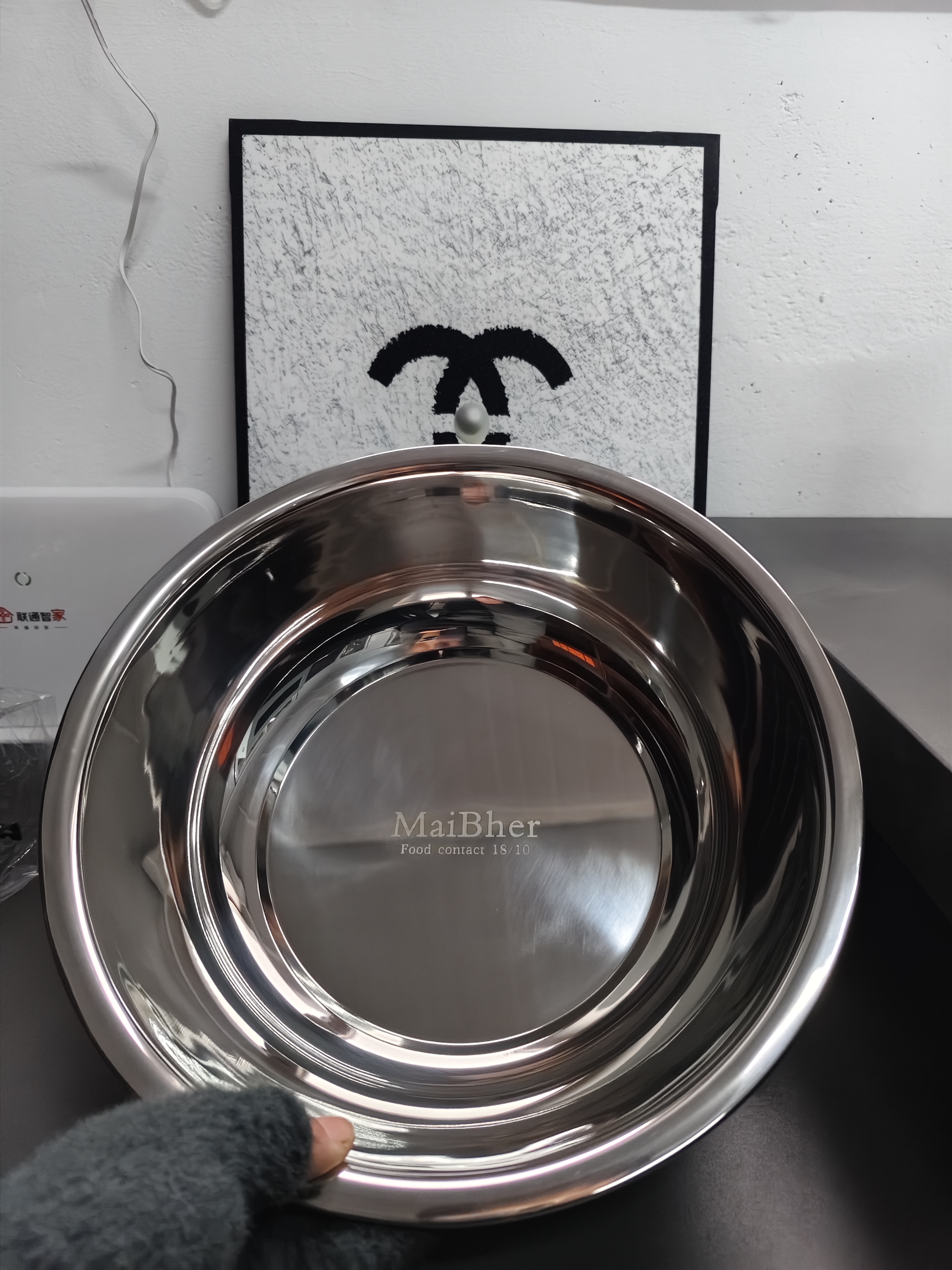W6-加厚食品级18/10不锈钢和面盆高抛光30cm直径10cm深度