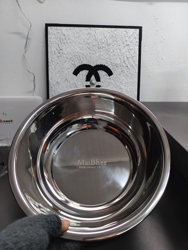 A123-加厚食品级18/10不锈钢和面盆高抛光32cm直径10cm深度