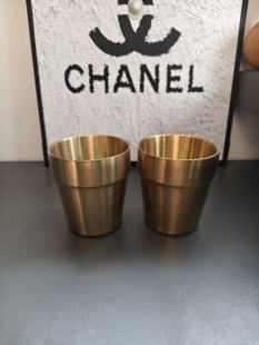 A180-微瑕韩式双层钛金304不锈钢防烫酒杯咖啡杯饮料杯