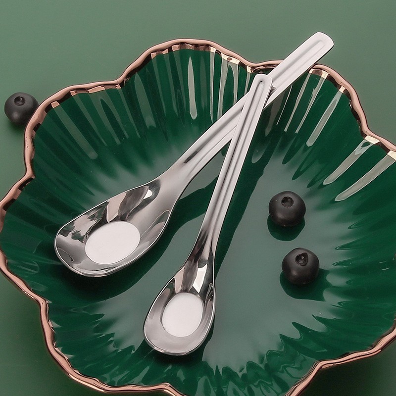 S4-316不锈钢勺子家用平底汤匙成人儿童调羹加深大号元宝勺