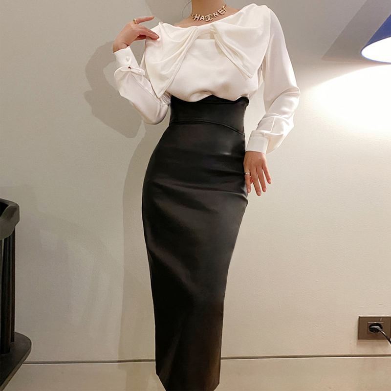 秋冬包臀气质韩版时尚pu皮半身裙