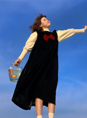 胖MM200斤特大码小香风穿搭高级感小众可爱甜美黑色中长裙连衣裙