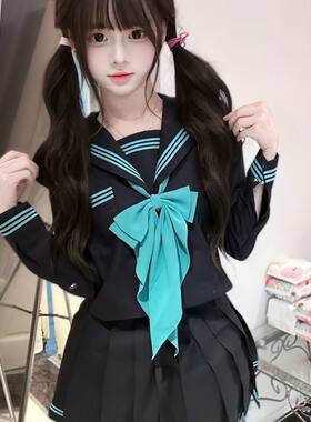 胖MM大码水手服jk制服青三本套装校供短袖长袖学院风中间服基础款