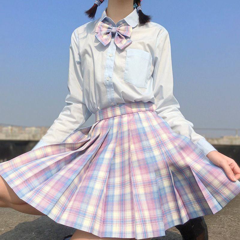 胖mm大码jk裙制服裙短裙合集少女夏季玻璃糖200斤可爱甜美学院风