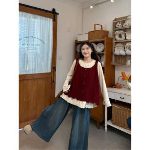 小个子针织休闲宽松叠穿慵懒风百搭马夹 新款 胖MM大码 韩系2026秋季