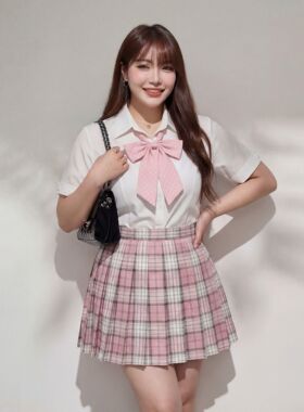 胖MM大码套装日系JK制服衬衫修身显瘦短袖衬衣夏季百搭上衣短裙女
