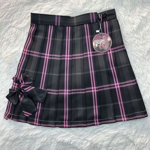 胖MM大码显瘦高德兰西黑粉芭比jk格裙学生半身裙学院百褶裙风短裙