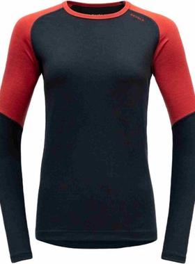 代购Devold女士毛衣保暖透气羊毛拼色户外登山针织爆款简约