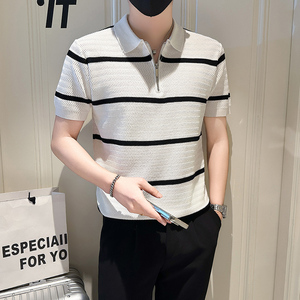 A135-6182 男士PL领春夏秋针织短袖 冰丝短袖 P55控78图片