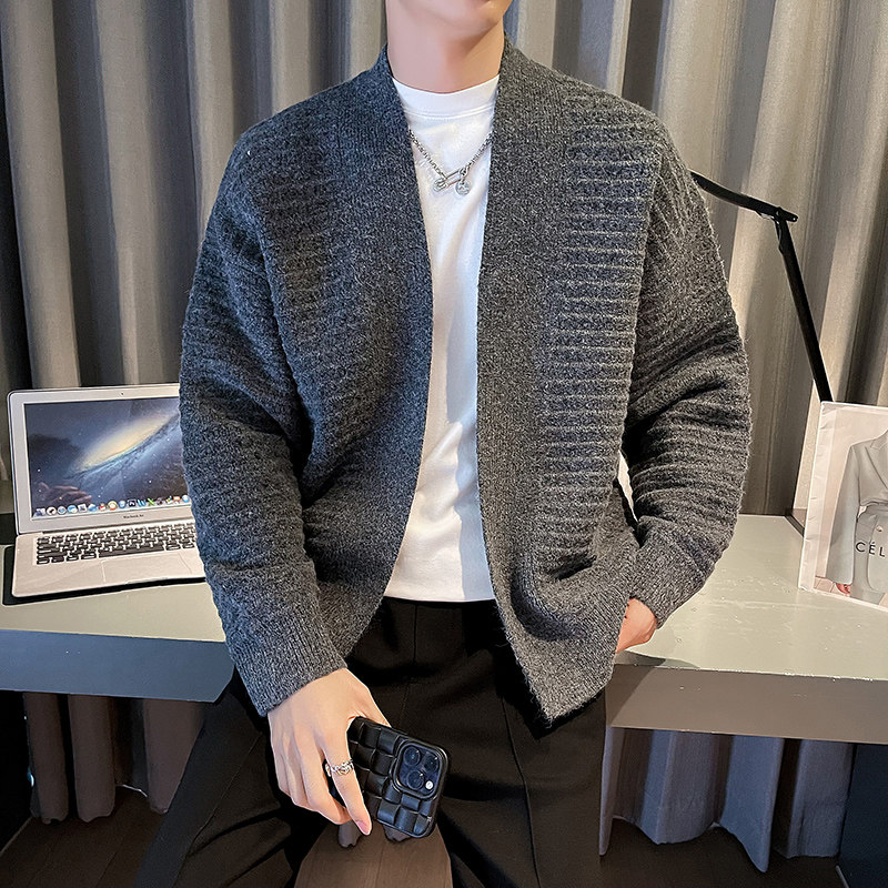 XZ819-2402秋冬男士无扣开衫毛衣重磅毛衣一件一公斤P75控119,男装针织衫/毛衣,电商A135（原星座819）