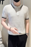 A135-6129男士PL领春夏秋针织短袖冰丝短袖P55控78，男装T恤，电商A135（原星座819）