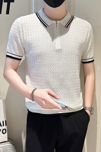 A135-6129 男士PL领春夏秋针织短袖 冰丝短袖 P55控78图片