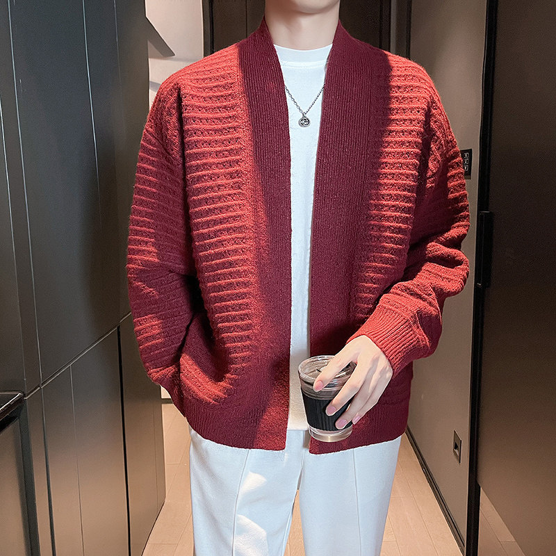 XZ819-2402秋冬男士无扣开衫毛衣重磅毛衣一件一公斤P75控119，男装针织衫/毛衣，电商A135（原星座819）