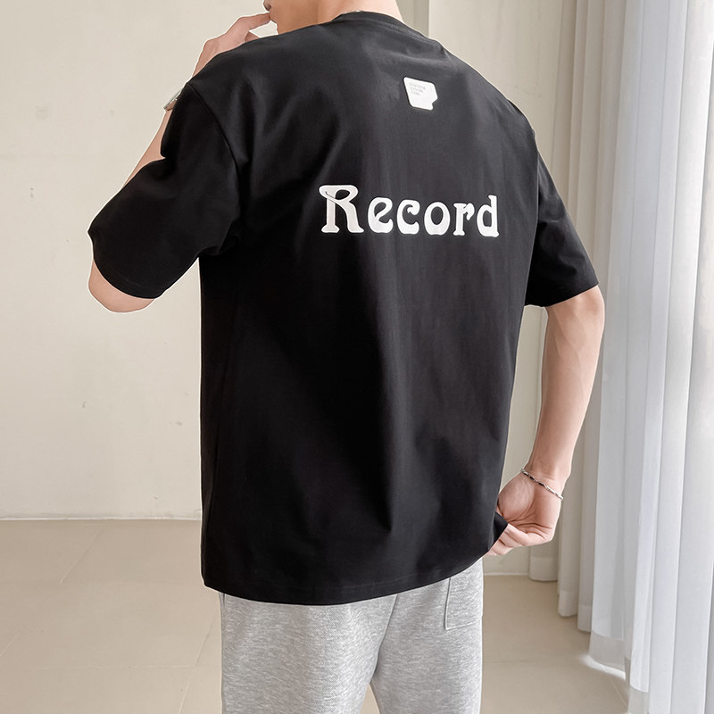 C311-T07夏季男士圆领字母刺绣T恤工艺款三色可选P45,男装Polo衫,电商A135（原星座819）