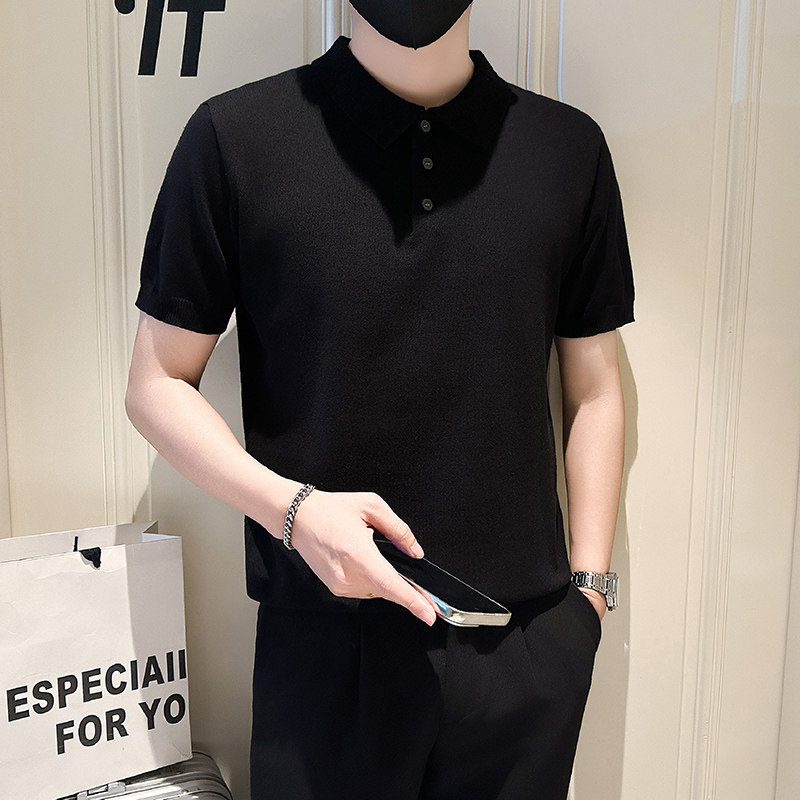 A135-77095男士多色PL领春夏秋针织短袖冰丝短袖凉爽P55控79,男装T恤,电商A135（原星座819）