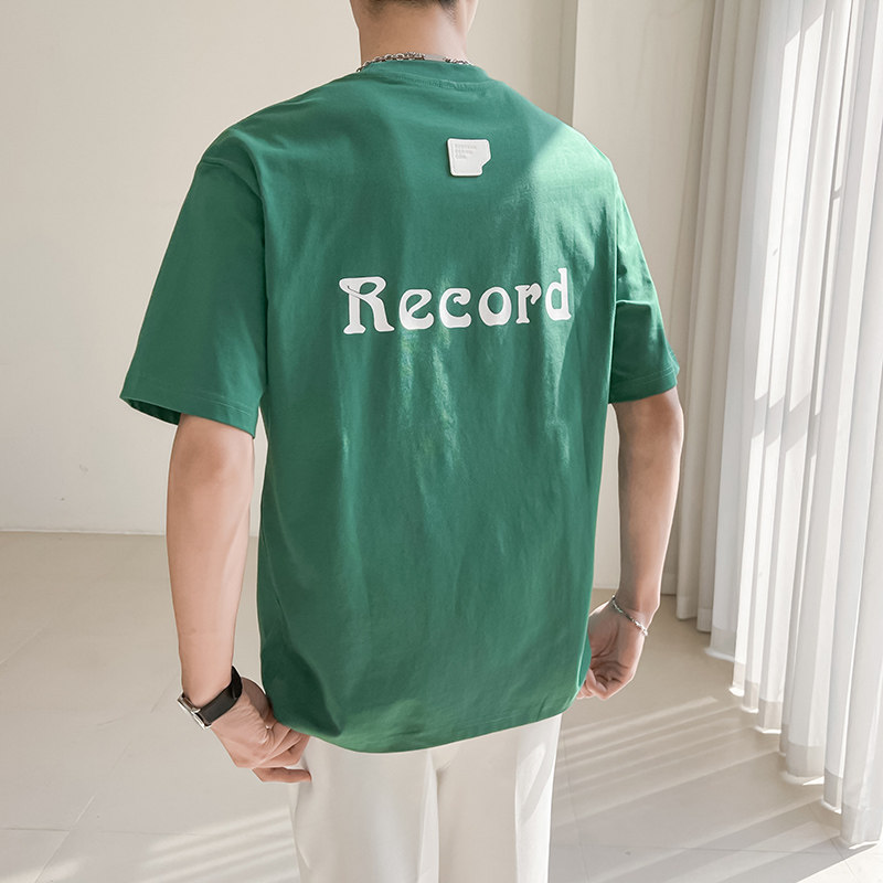C311-T07夏季男士圆领字母刺绣T恤工艺款三色可选P45,男装Polo衫,电商A135（原星座819）
