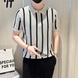 A135-77052 男士PL领春夏秋针织短袖 冰丝短袖 P58控85图片