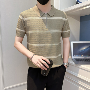 A135-6182 男士PL领春夏秋针织短袖 冰丝短袖 P55控78图片