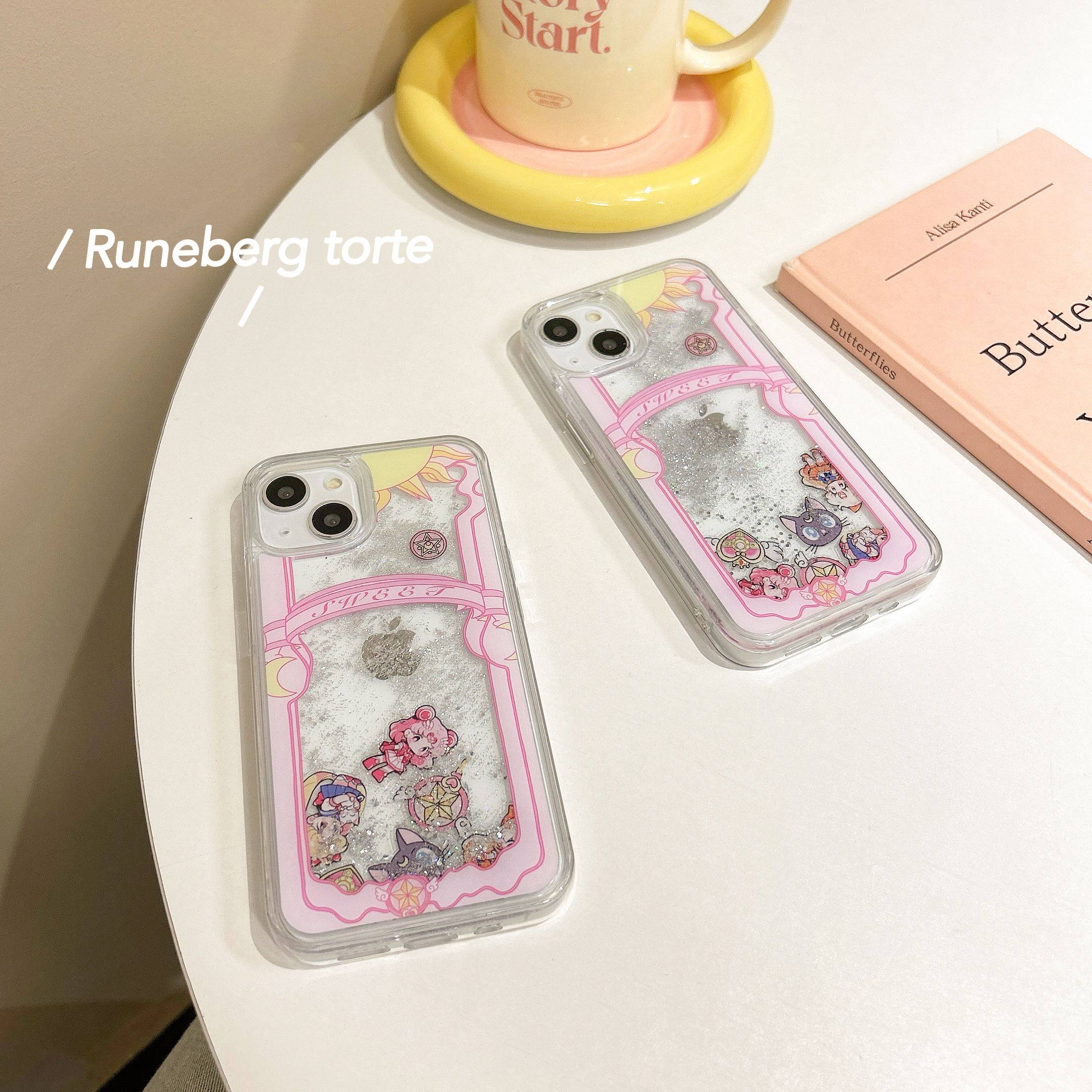 流沙壳闪粉美少女战士iPhone15手机壳适用苹果14/13promax透明硬壳12少女心11粉色可爱卡通动漫新款防摔