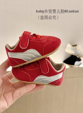 春秋新款婴儿软胶底拼色百搭单鞋