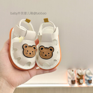 软底包头镂空透气幼童卡通学步鞋 婴幼儿鞋 2岁男女宝宝凉鞋 夏季