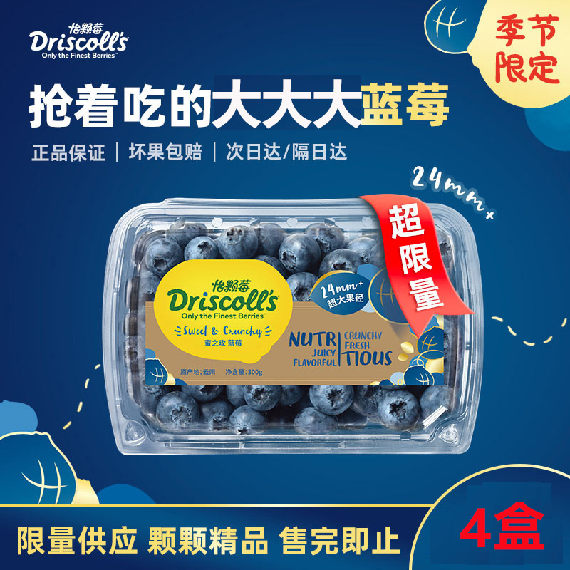 怡颗莓云南新鲜蓝莓超大果径