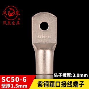 船用窥口铜接 接线端子 SC50 铜鼻子短线耳 一只价 凤凰国标A级