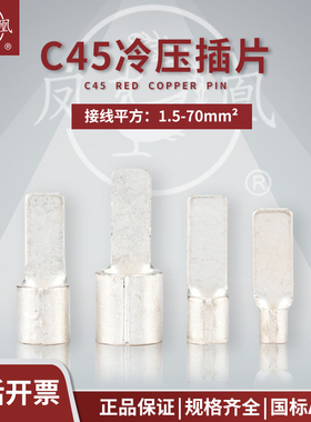 凤凰冷压插片C45-1.5 6 10 25接线端子鸭嘴式钎片铜线鼻子 含专票
