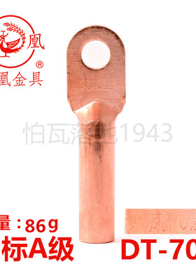 凤凰A标 铜接头DT-70MM2 铜鼻子 铜接线端子 铜线耳DT70 一只价