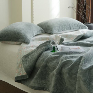 短毛绒+莫代尔双面床盖 冬暖夏凉可机洗 1.5/1.8m床加厚床单