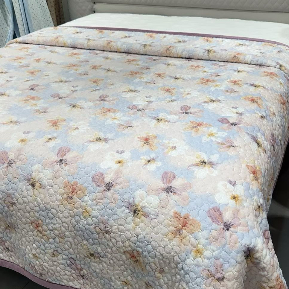 双面床盖一面绒一面纯棉绗缝床盖 秋冬保暖床品加厚多功能盖毯
