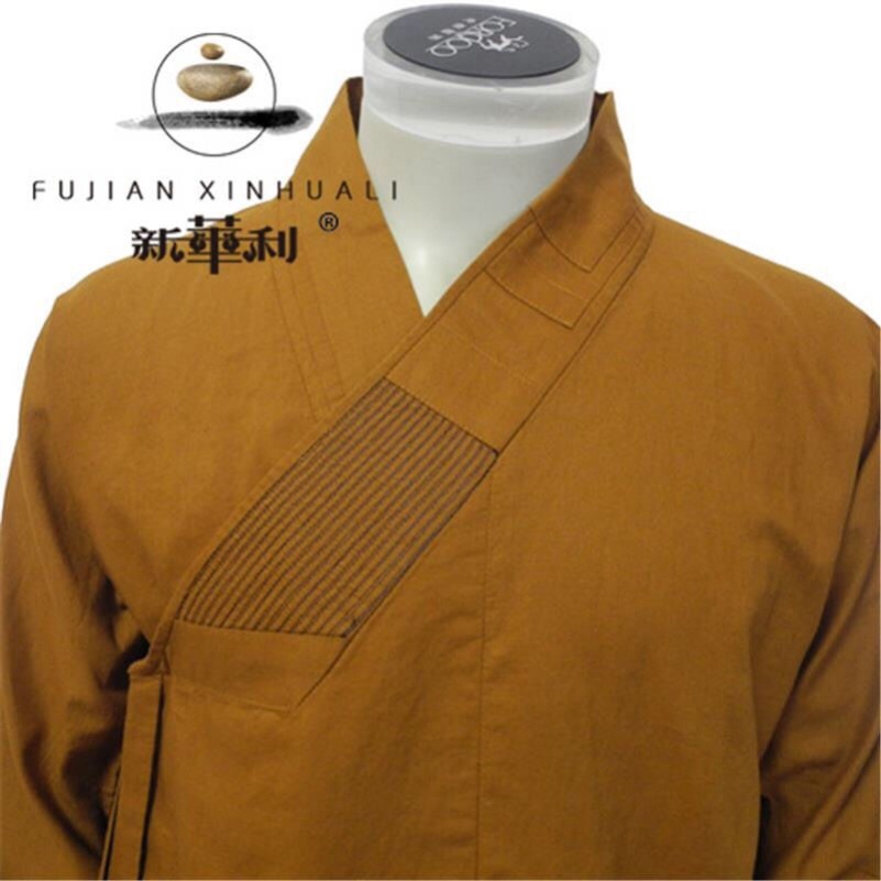 正品新华利僧服罗汉褂棉麻罗汉衫短褂套装纯苎麻春秋款僧衣