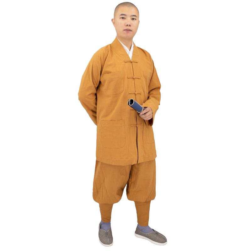 特卖僧服短褂棉麻夏季男出家人免绑腿僧衣女比丘尼薄款和尚服小褂
