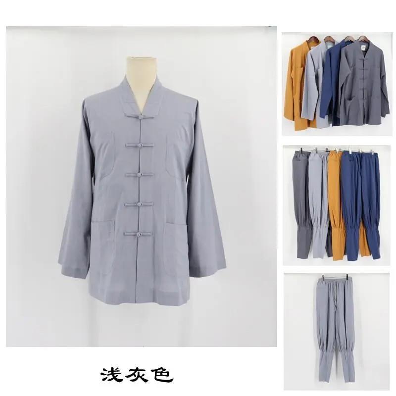 特卖夏季棉麻僧服短褂和尚衣出家师小褂罗汉褂大褂海青佛衣夏季款
