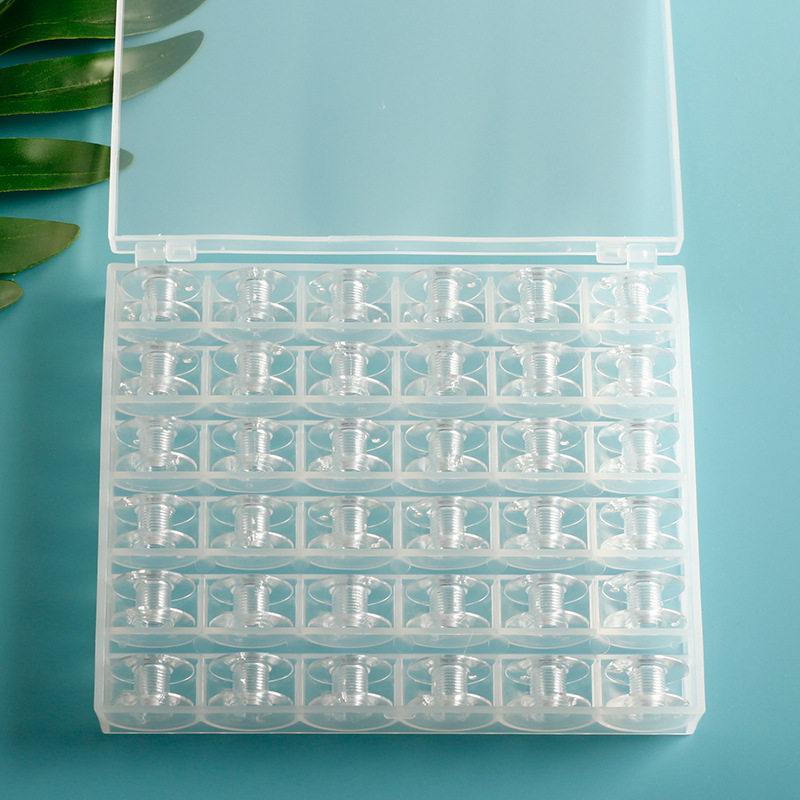 thumbnail for Singer, Feiyue, Brother Plastic Bobbin Case Electric Household Sewing Machine Bobbin Transparent Plastic Thread Bobbin Storage Box