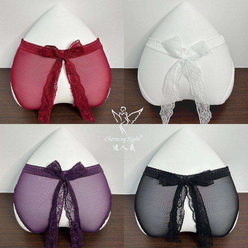 维多利亚性感蕾丝内裤女浪漫蝴蝶结镂空半透纯欲夏季薄款内裤新款